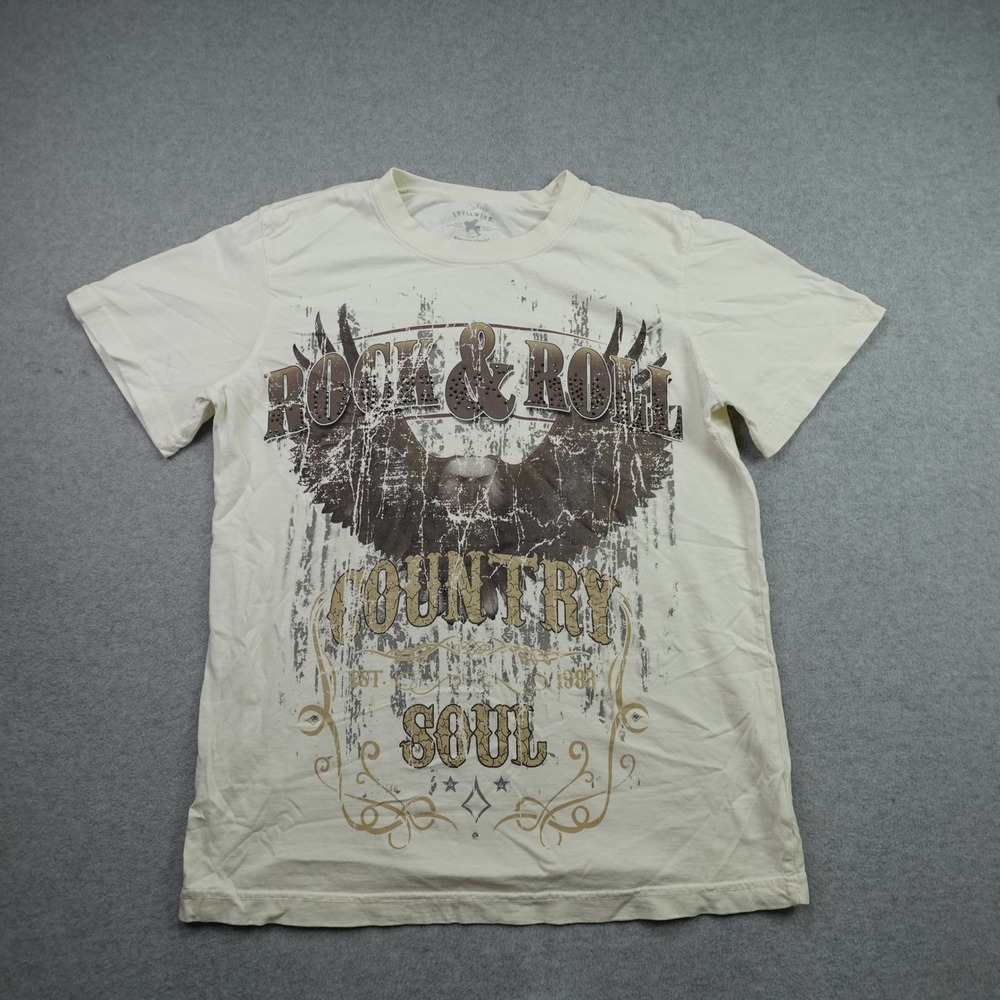 Idyllwind T-Shirt Womens XS Cream Rock & Roll Country Soul Graphic Tee